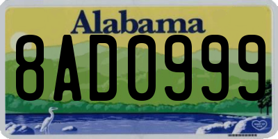 AL license plate 8AD0999
