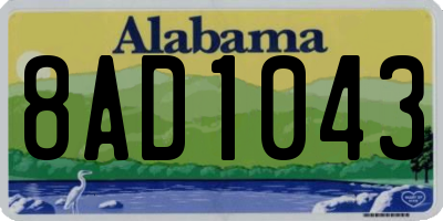 AL license plate 8AD1043