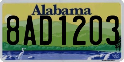AL license plate 8AD1203