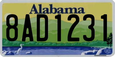 AL license plate 8AD1231