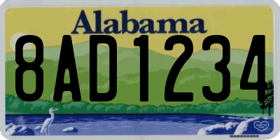 AL license plate 8AD1234