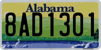 AL license plate 8AD1301