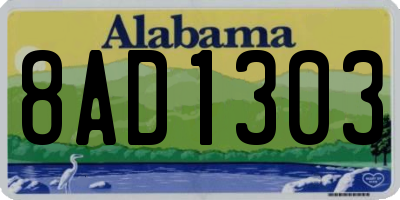 AL license plate 8AD1303