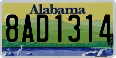 AL license plate 8AD1314