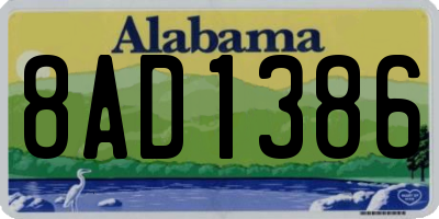 AL license plate 8AD1386