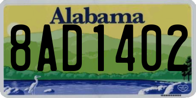 AL license plate 8AD1402
