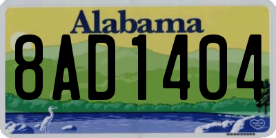 AL license plate 8AD1404