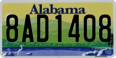AL license plate 8AD1408