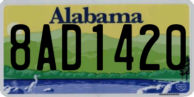 AL license plate 8AD1420