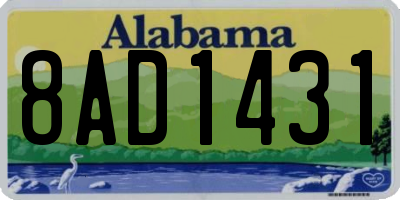 AL license plate 8AD1431