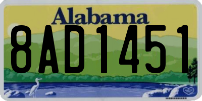 AL license plate 8AD1451