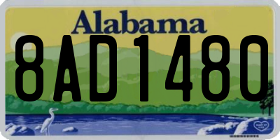 AL license plate 8AD1480