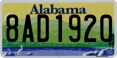 AL license plate 8AD1920