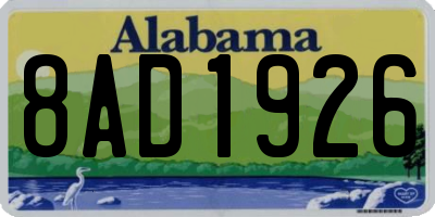 AL license plate 8AD1926