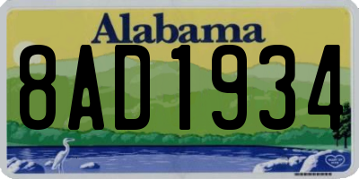 AL license plate 8AD1934