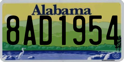 AL license plate 8AD1954