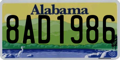 AL license plate 8AD1986