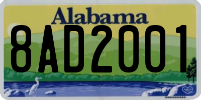 AL license plate 8AD2001
