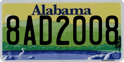 AL license plate 8AD2008