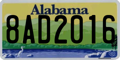AL license plate 8AD2016