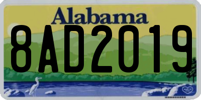 AL license plate 8AD2019
