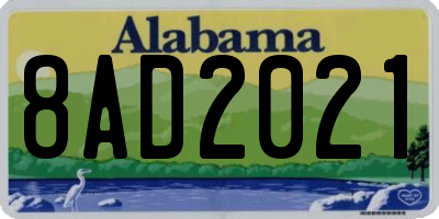 AL license plate 8AD2021