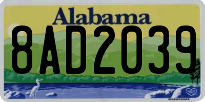 AL license plate 8AD2039