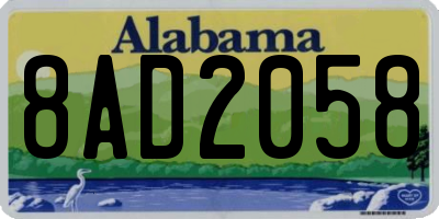 AL license plate 8AD2058