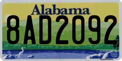 AL license plate 8AD2092