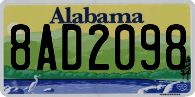 AL license plate 8AD2098