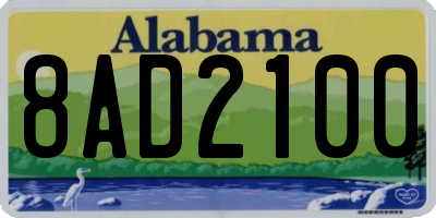 AL license plate 8AD2100