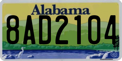 AL license plate 8AD2104