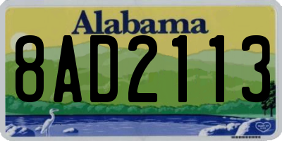 AL license plate 8AD2113