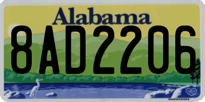 AL license plate 8AD2206