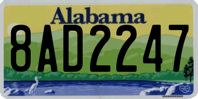AL license plate 8AD2247