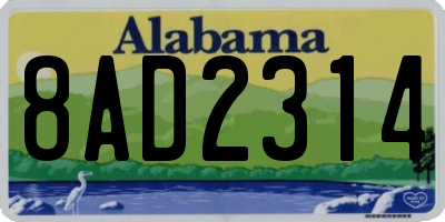 AL license plate 8AD2314
