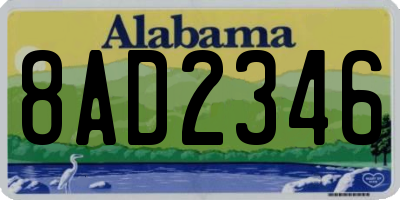 AL license plate 8AD2346