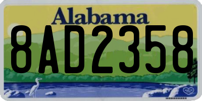 AL license plate 8AD2358