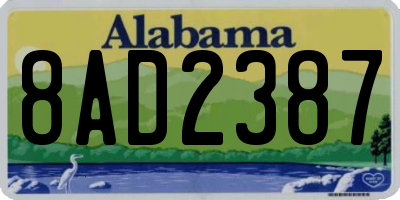 AL license plate 8AD2387