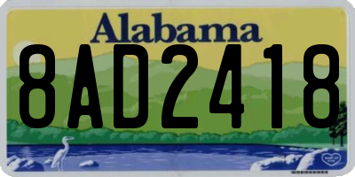 AL license plate 8AD2418