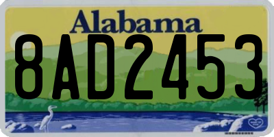 AL license plate 8AD2453