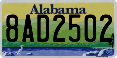 AL license plate 8AD2502