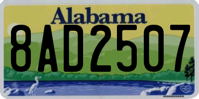 AL license plate 8AD2507