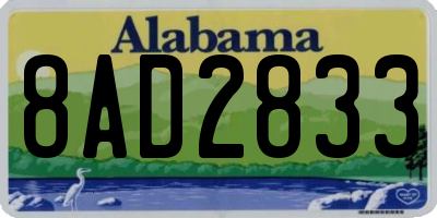 AL license plate 8AD2833