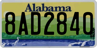 AL license plate 8AD2840