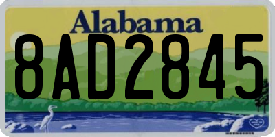 AL license plate 8AD2845