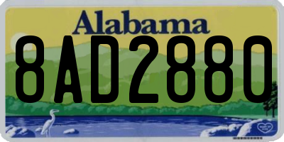 AL license plate 8AD2880