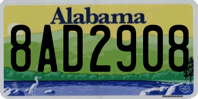 AL license plate 8AD2908