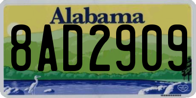 AL license plate 8AD2909