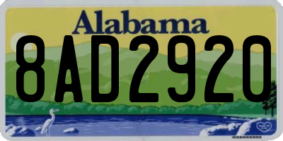 AL license plate 8AD2920